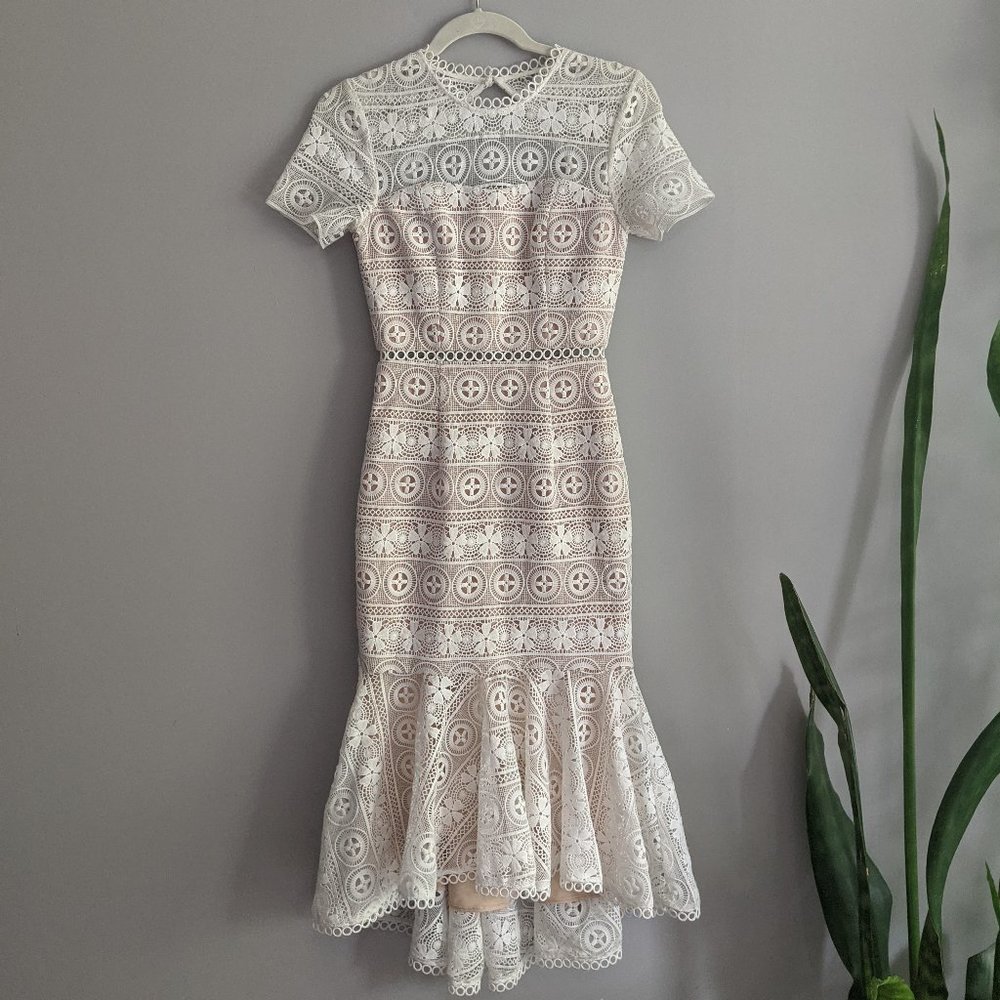 LOVE HONOR-AUS Designer Ivory Lace Dress S:6AUS S:2USA